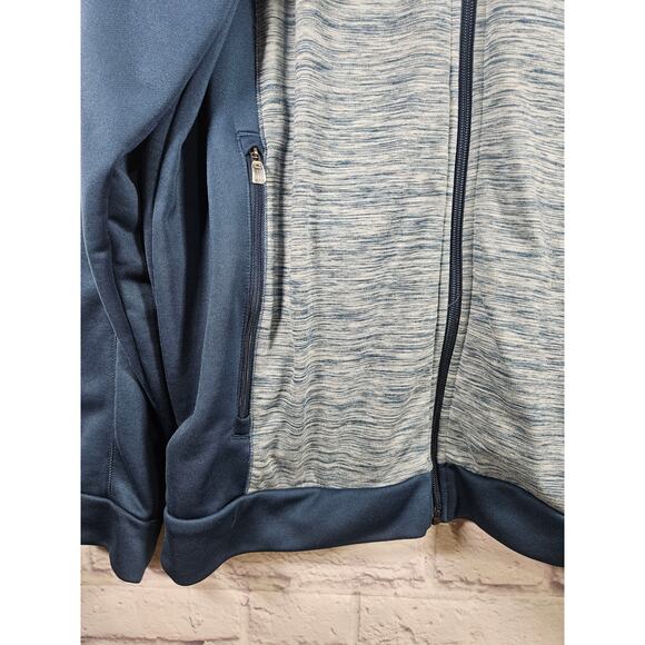 Adidas A198 Men's Space Dyed Full Zip Jacket Rich Blue Large - Picture 8 of 9